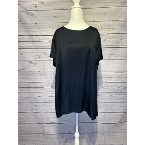 Pure Jill Women’s Blouse Size 3X Dark Blue | Short Sleeve Relaxed Fit Top